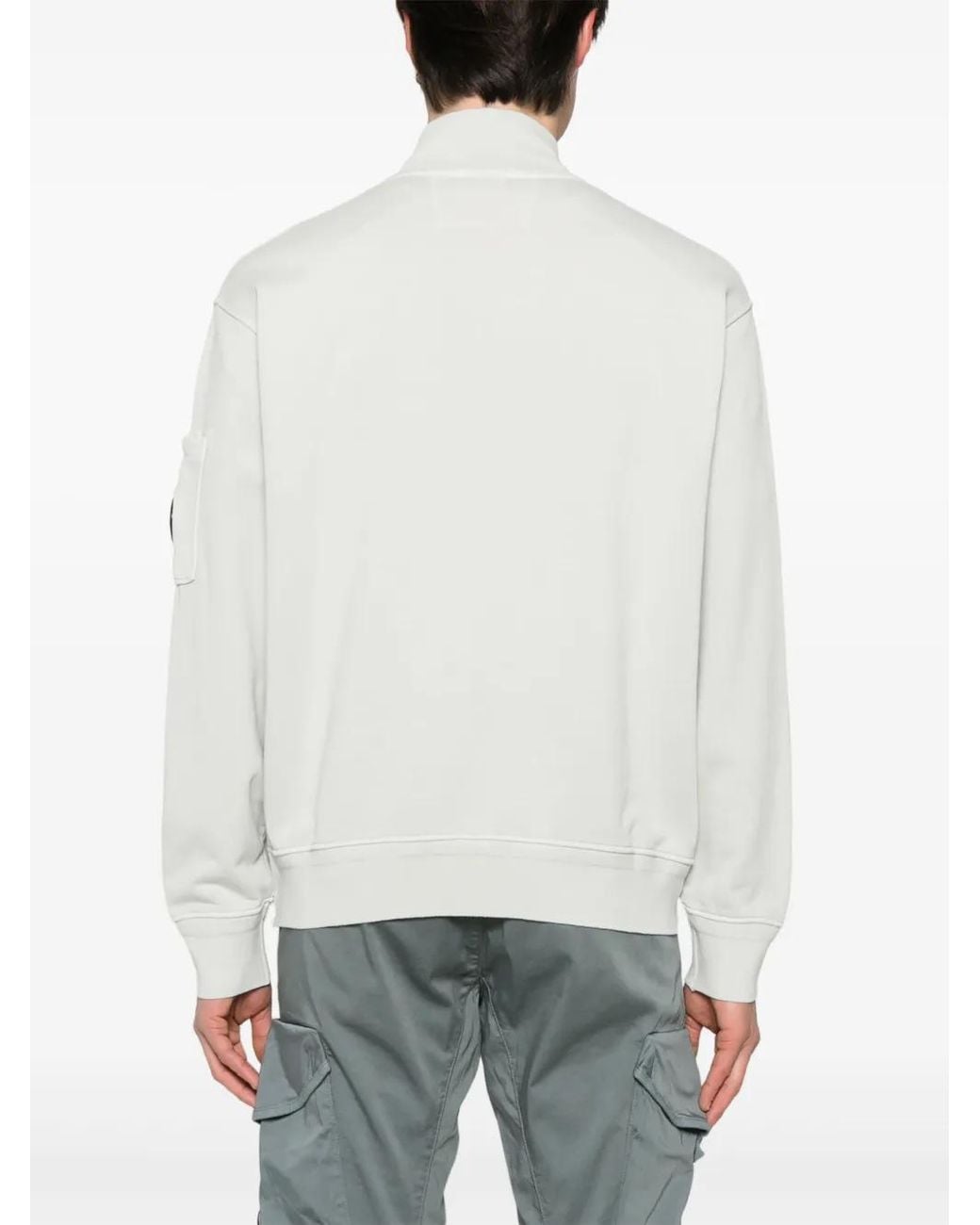 C P Company White Lens-Detail Sweatshirt for men