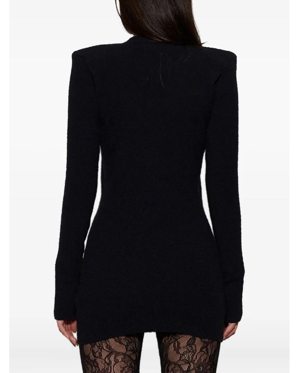 Wardrobe NYC Black Padded-Shoulder Button-Up Cardigan