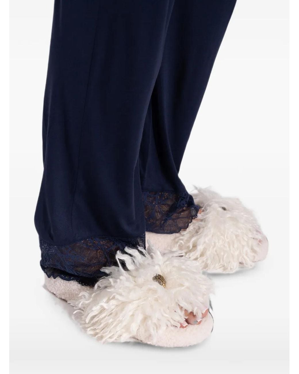 Kurt Geiger White Meena Eagle Slippers