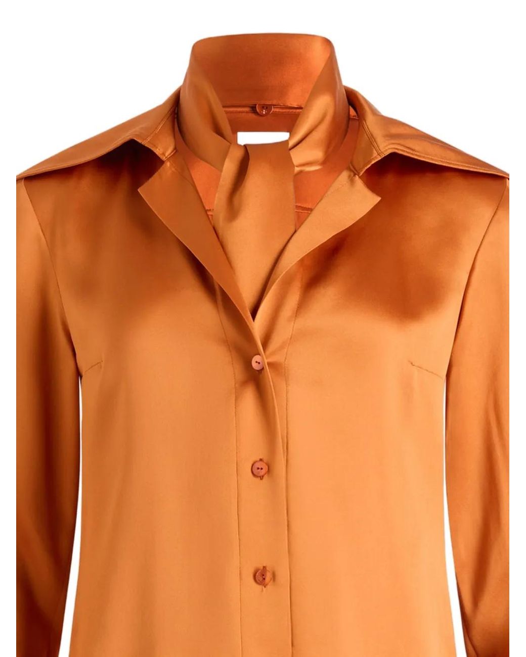 Patou Orange Neck-Tie Blouse