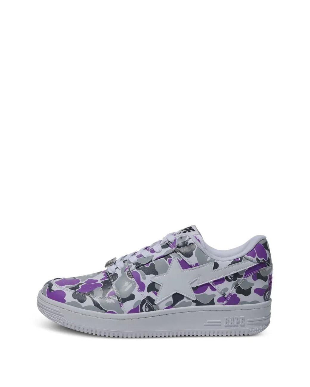 A Bathing Ape White Bapesta Low M2 Camouflage-Print Sneakers for men