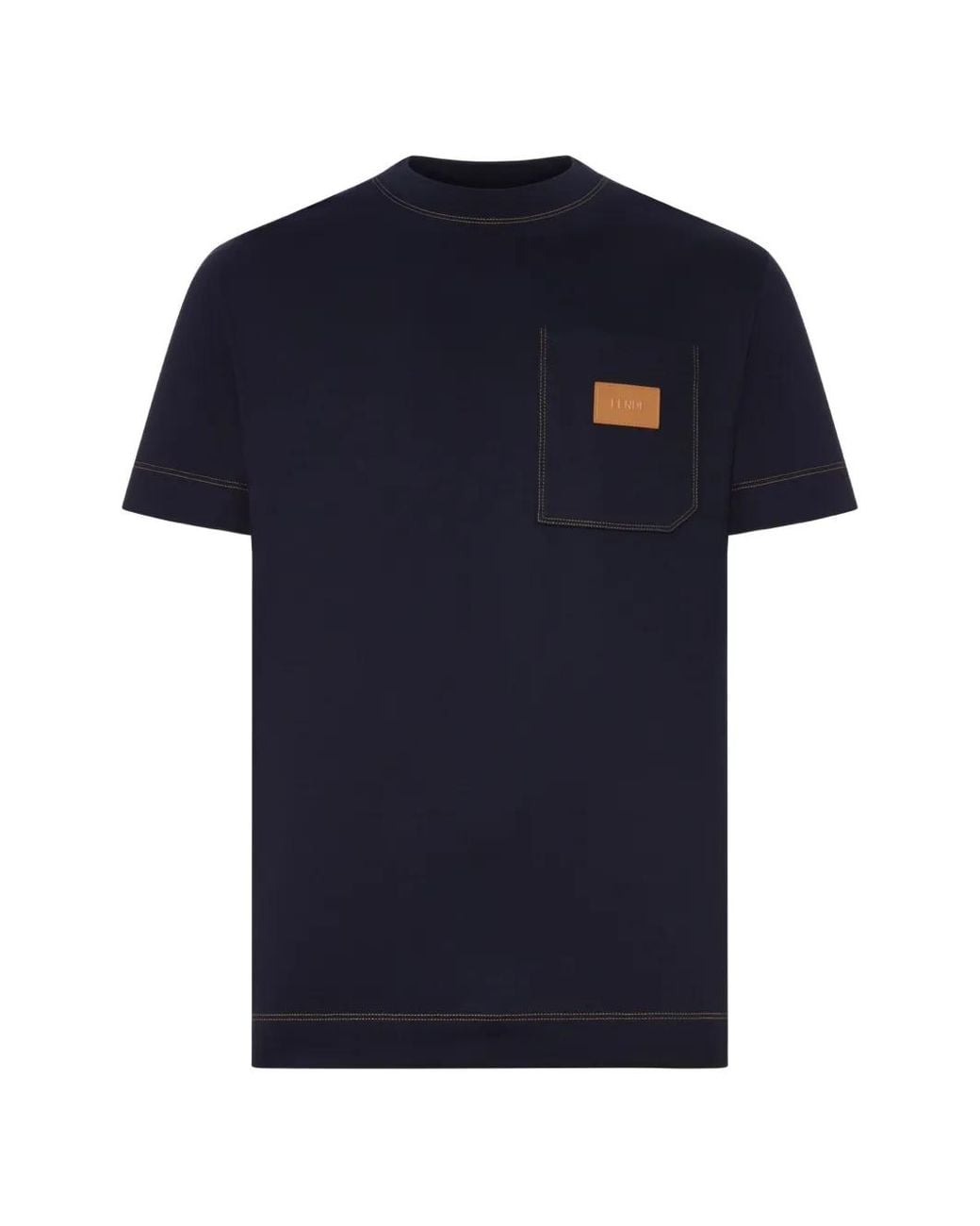 Fendi Blue Cotton T-Shirt for men