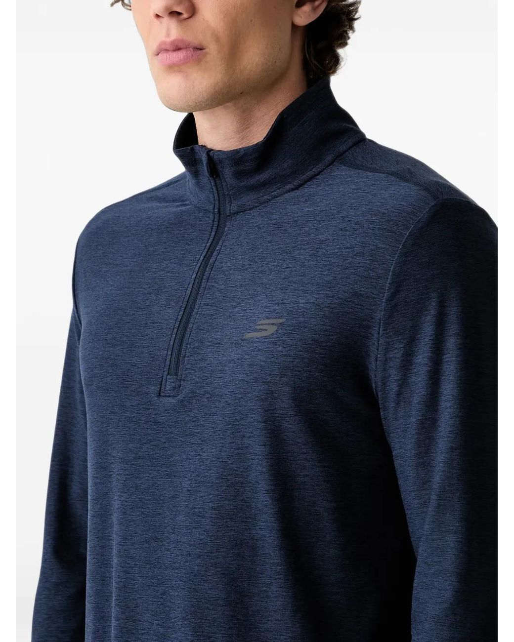 Skechers Blue Sweat Go Dri À Col Zippé for men
