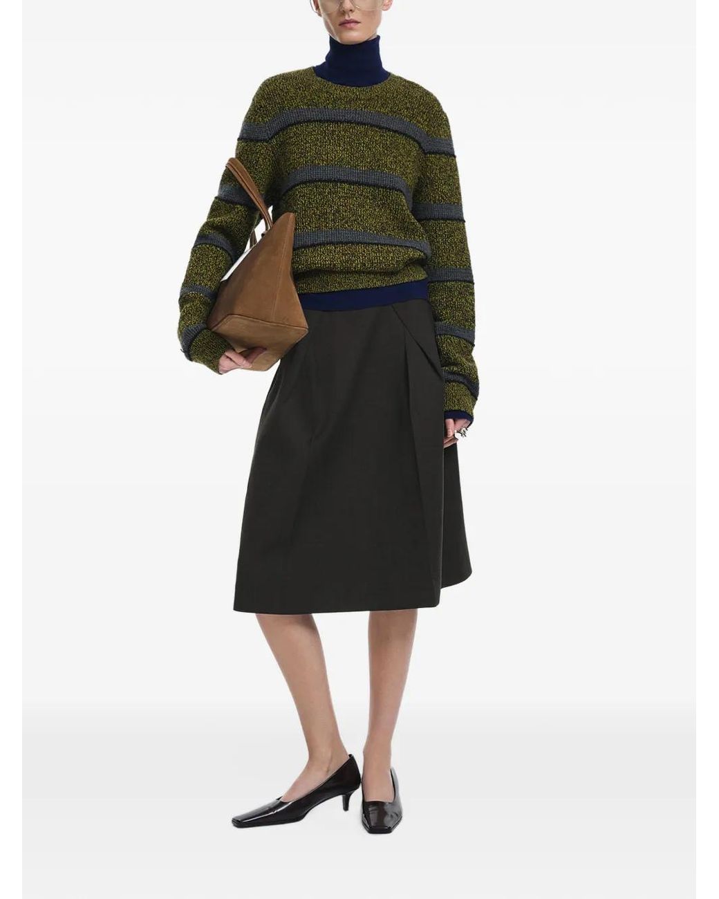 JNBY Black Striped Long-Sleeve Sweater
