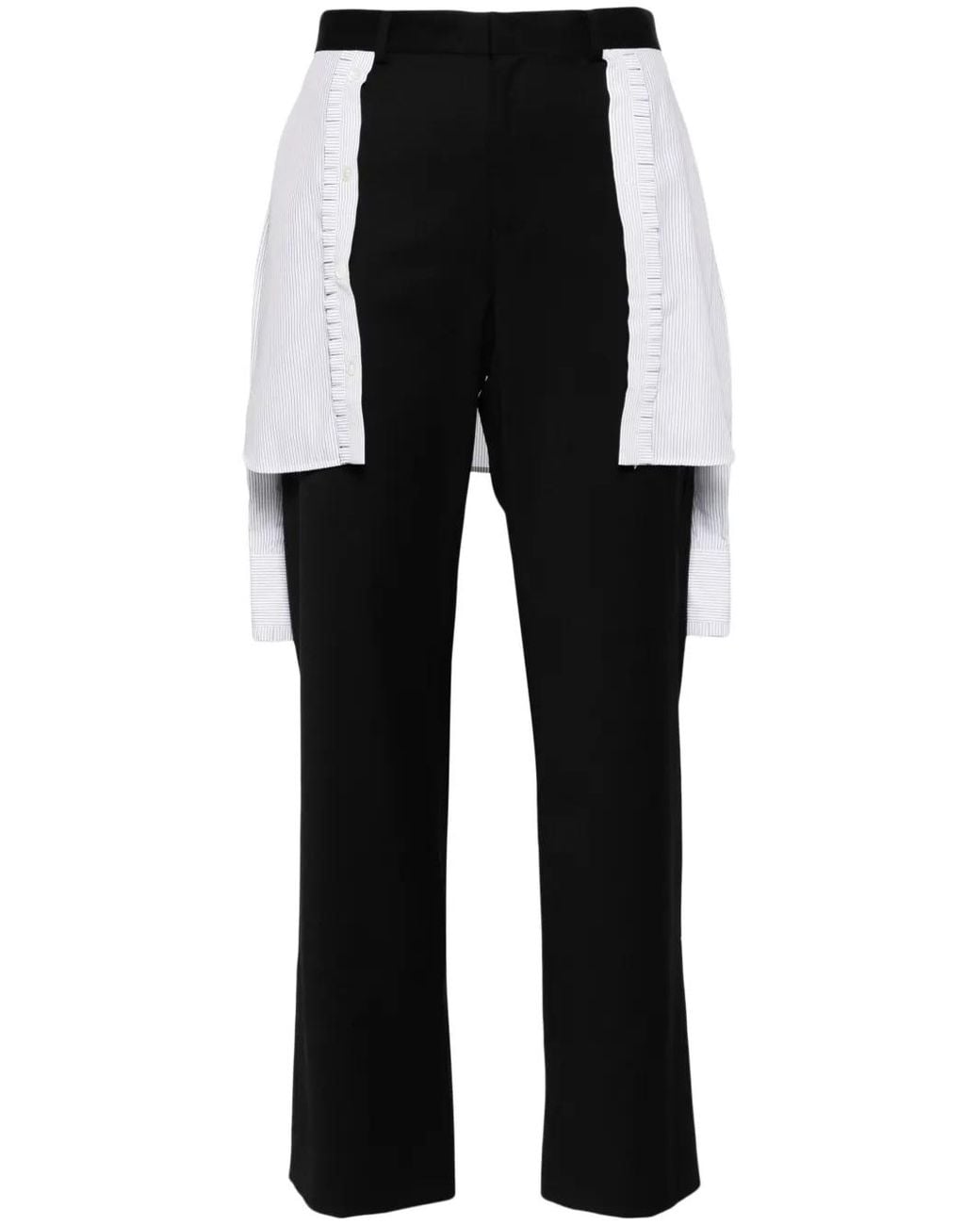 Undercover Black Layered Wool-Blend Trousers