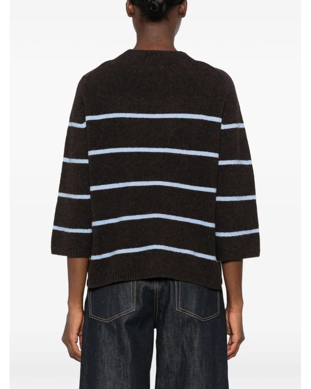 Yerse Black Pullover Mit Querstreifen