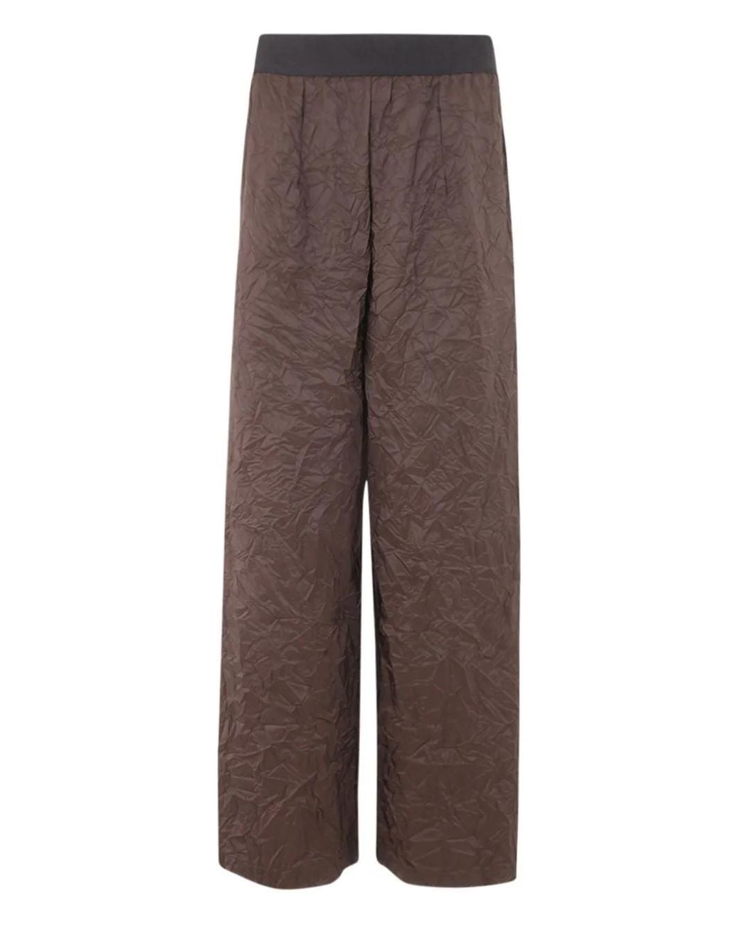 Maria Calderara Brown Wrinkled Trousers