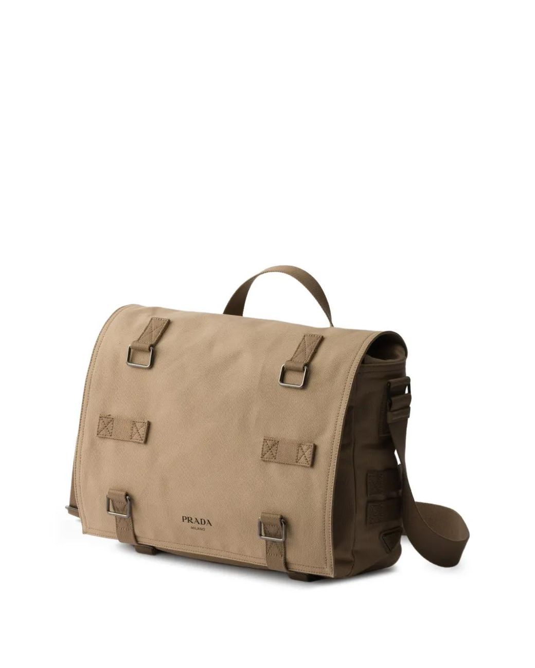 Prada Brown Canvas Messenger Bag for men