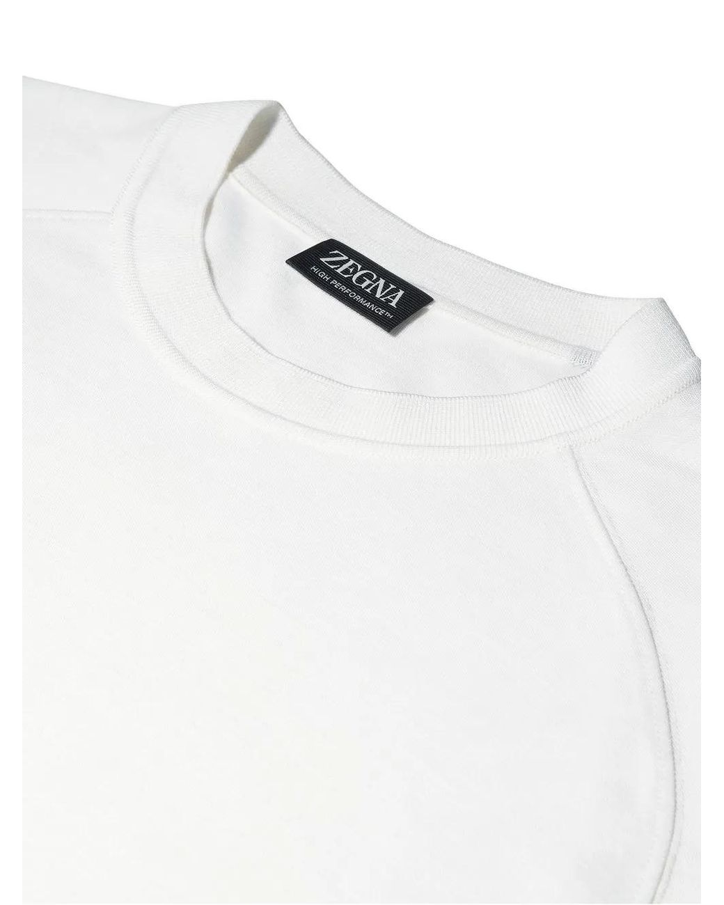 Zegna White High Performance Wool T-Shirt for men