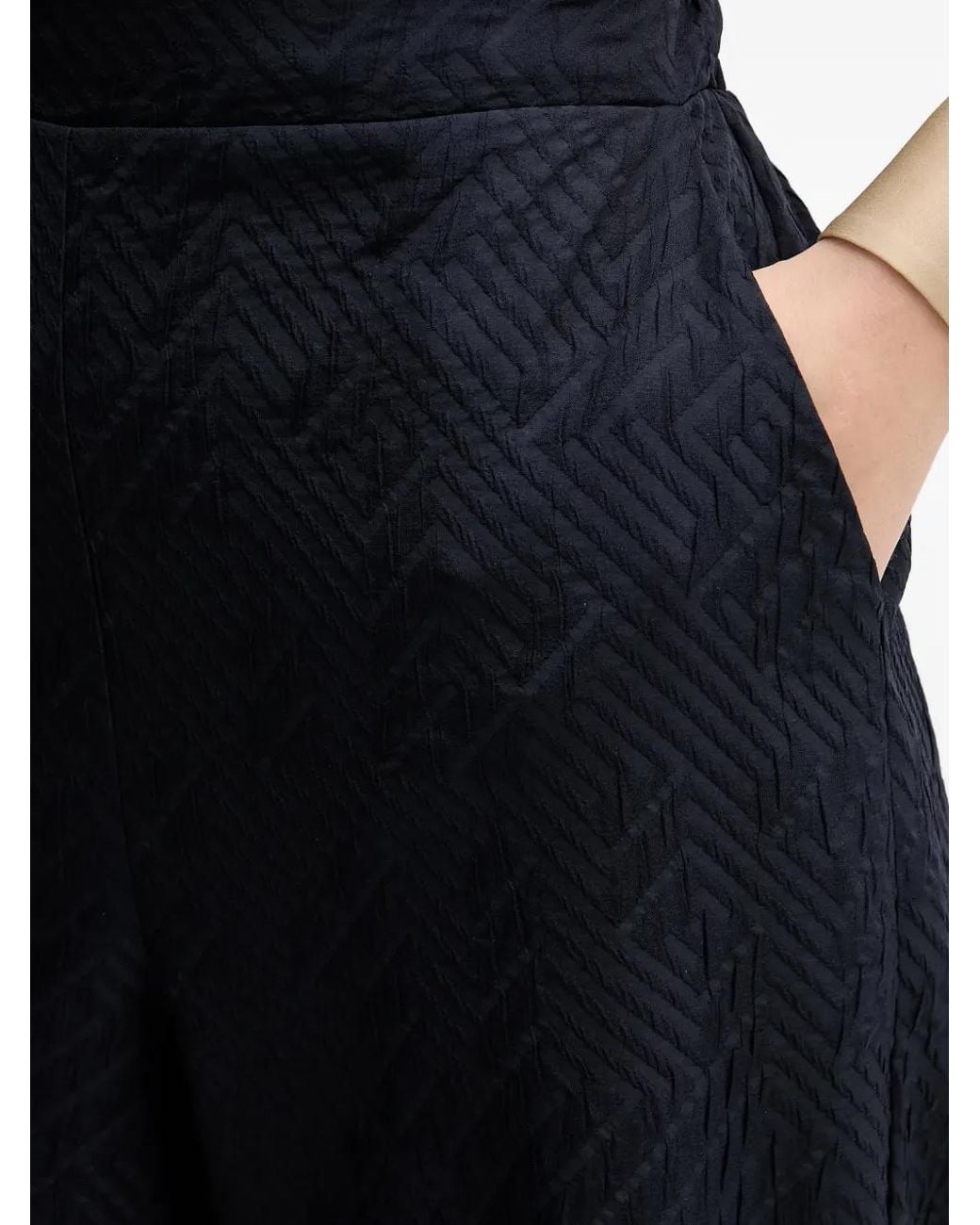 Joseph Ribkoff Black Textured Wide-Leg Trousers