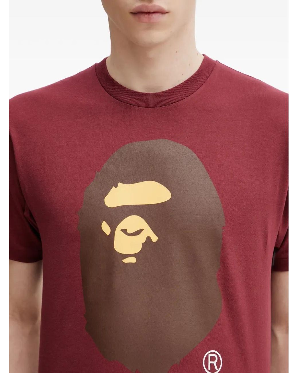 A Bathing Ape Red Graphic-Print T-Shirt for men