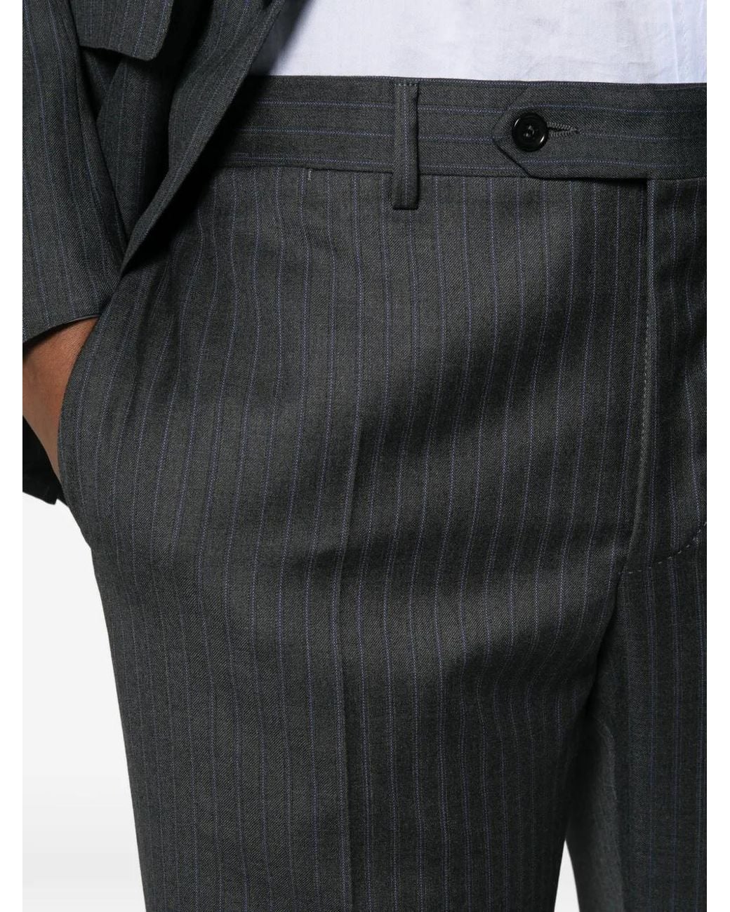 Canali Gray Costume À Fines Rayures for men