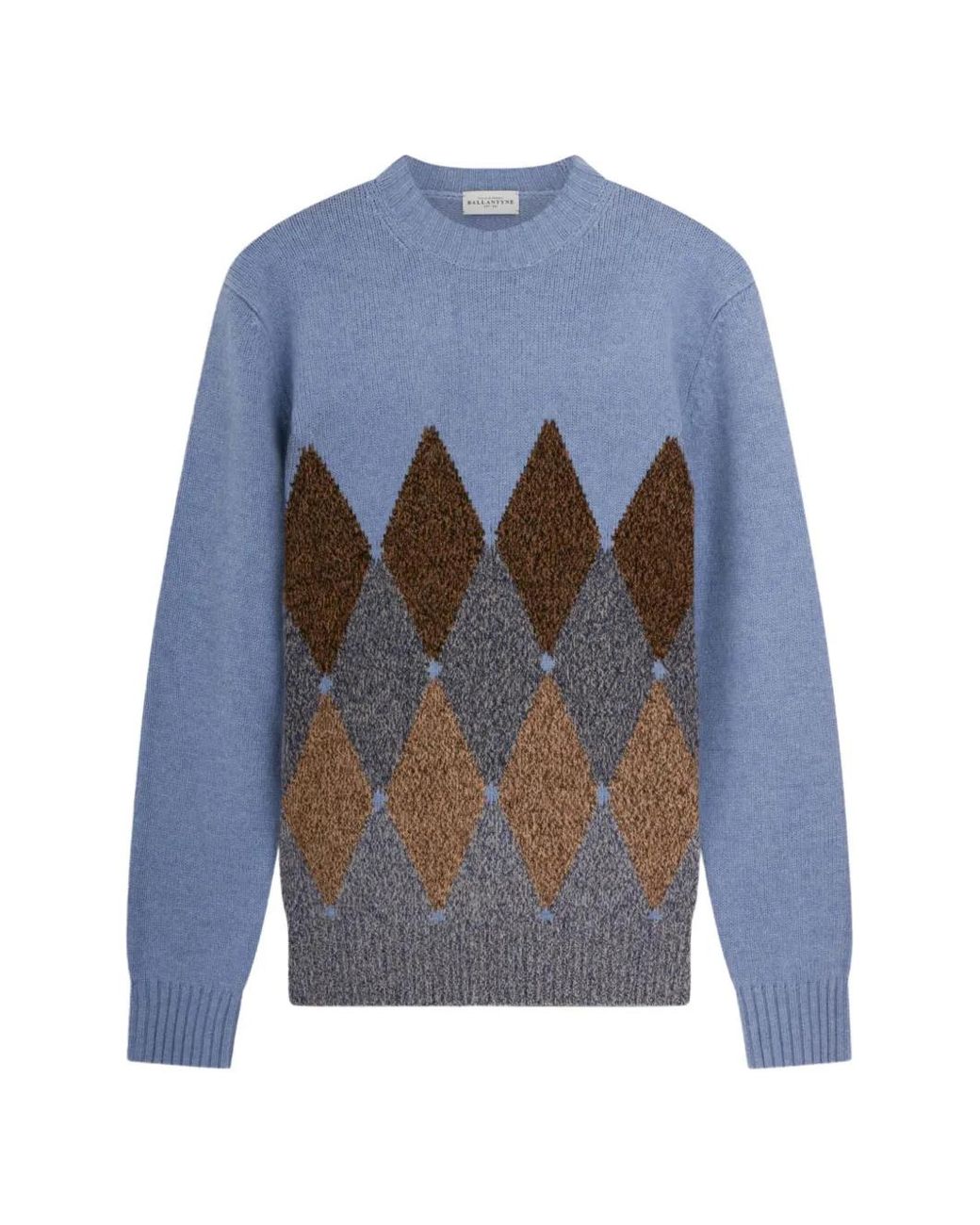 Ballantyne Blue Argyle-Intarsia Sweater for men