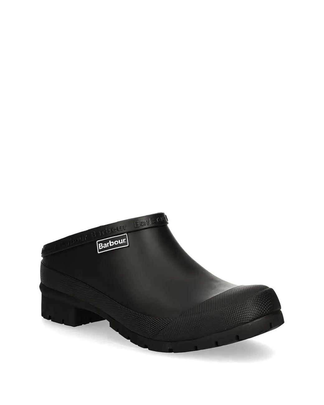 Barbour Black Logo-Patch Mules