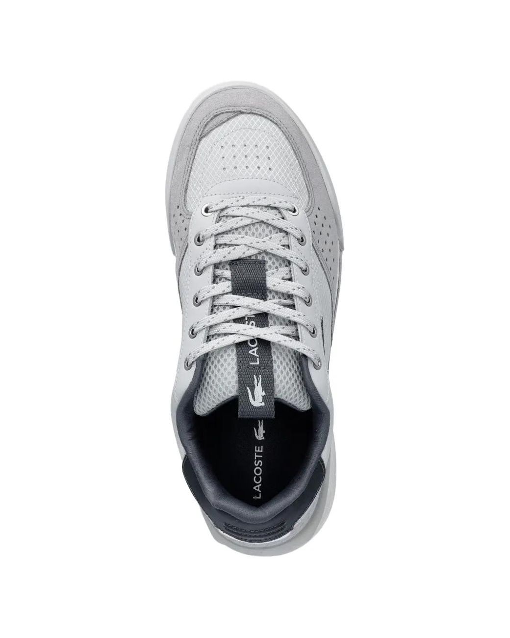 Lacoste White Slam Break Logo-Patch Panelled Sneakers for men