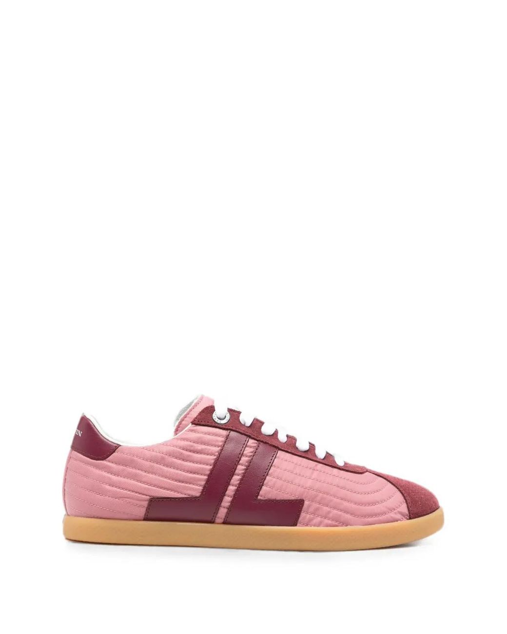 Lanvin Pink Quilted Sneakers With Logo Detail