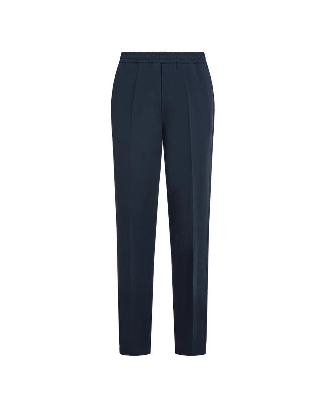 Karl Lagerfeld Blue Elasticated Linen Pants for men