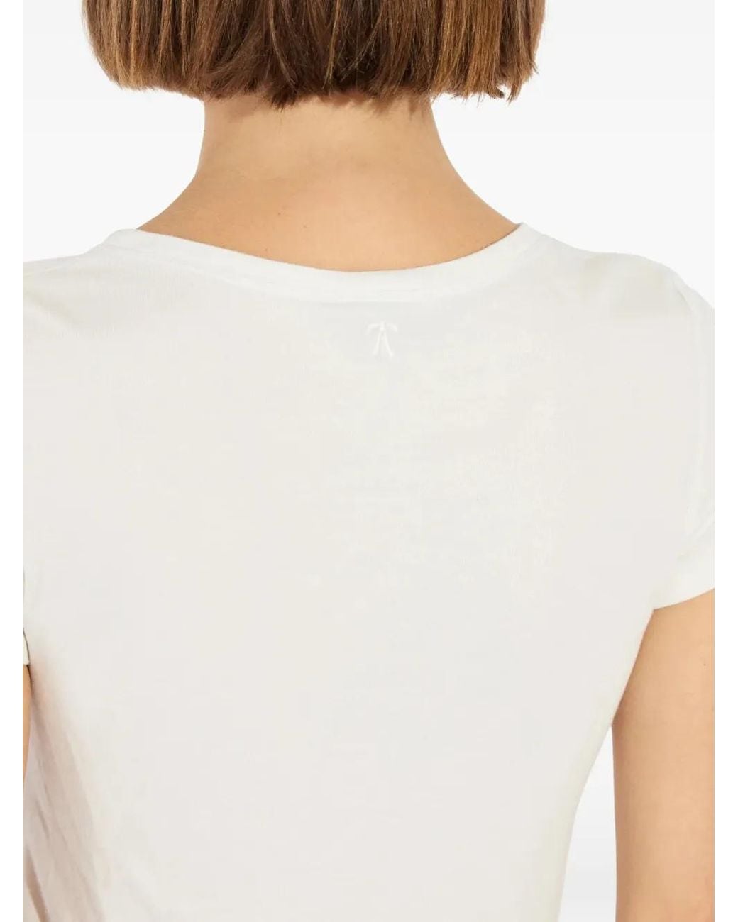 The Park White T-Shirt Crop Corrie À Logo Brodé