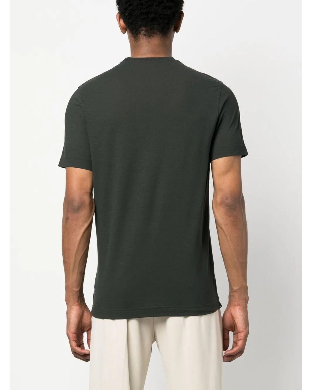 Zanone Green Crew-Neck Cotton T-Shirt for men