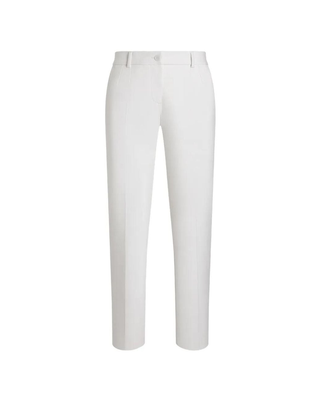 Dolce & Gabbana White Cropped Tailored Trousers