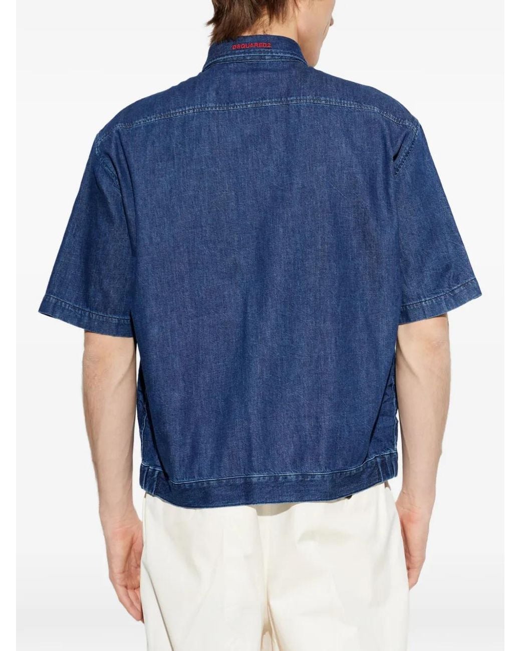 DSquared² Geruit Denim Overhemd in het Blue voor heren