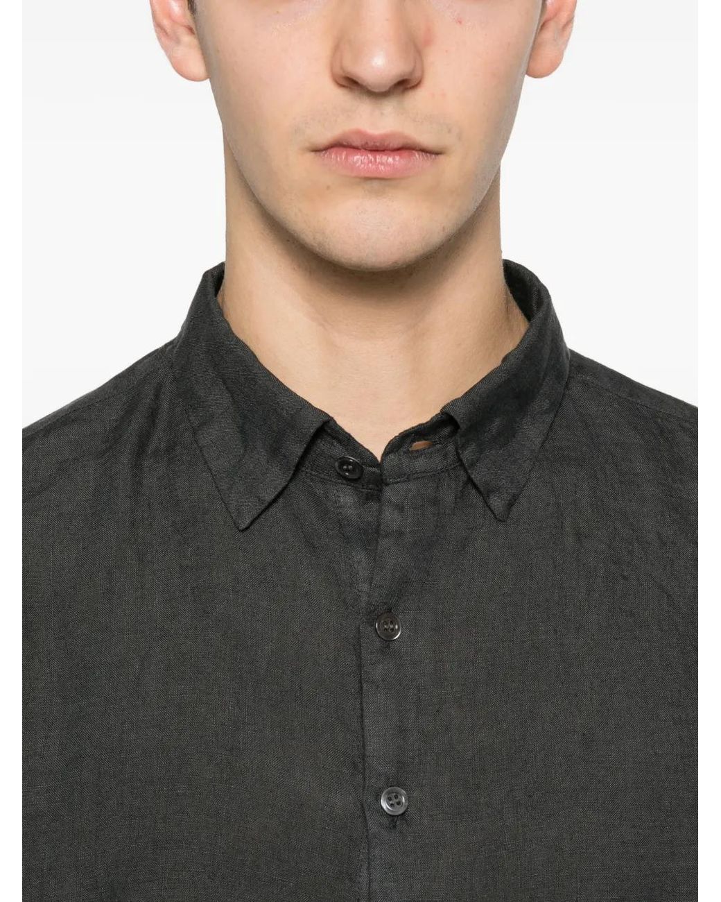 Barena Black Shirt Pavan S Telino Piombo for men