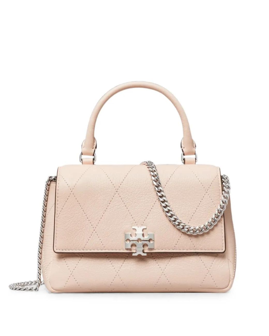 Tory Burch Natural Mini Charlie Quilted Shoulder Bag