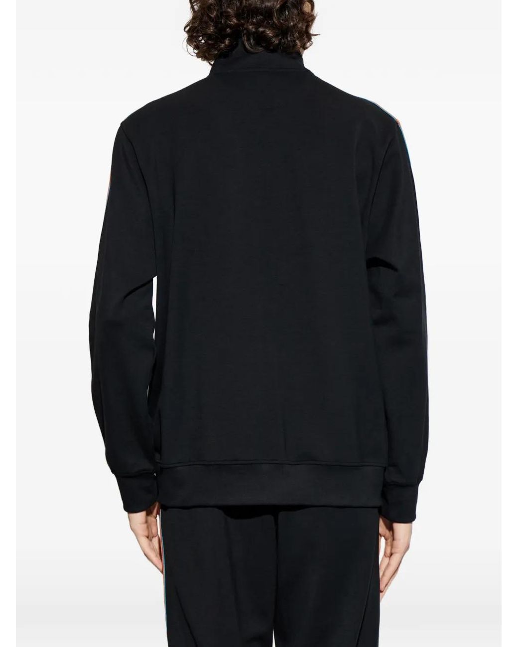 Paul Smith Black Zip Striped Sweatshirt for men