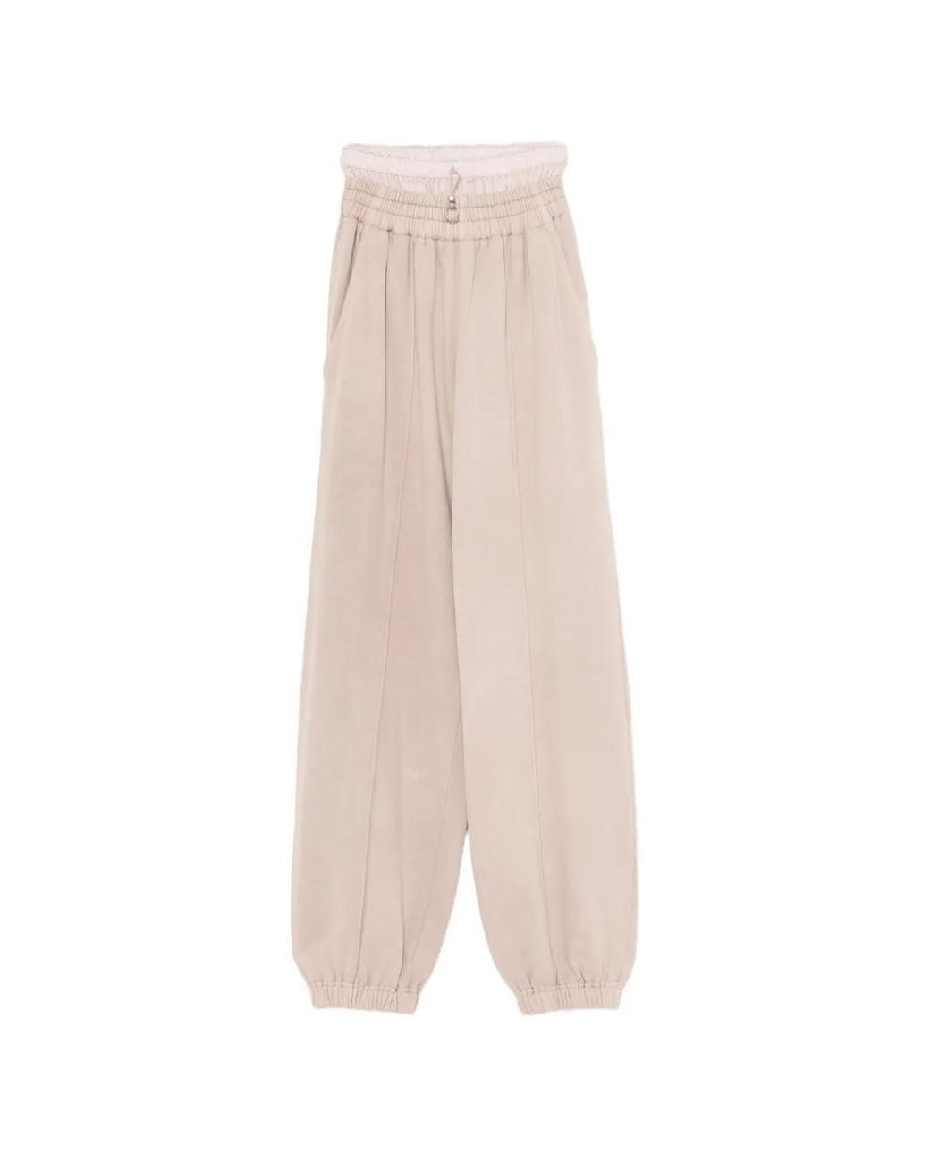 Yohji Yamamoto White French-Terry Double-Waist Pants