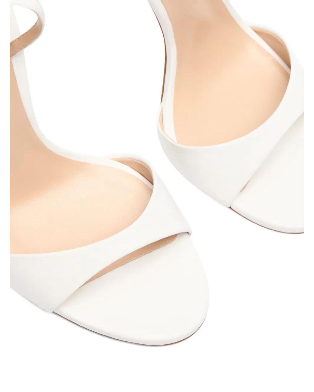 Casadei White 100Mm Leather Heeled Sandals