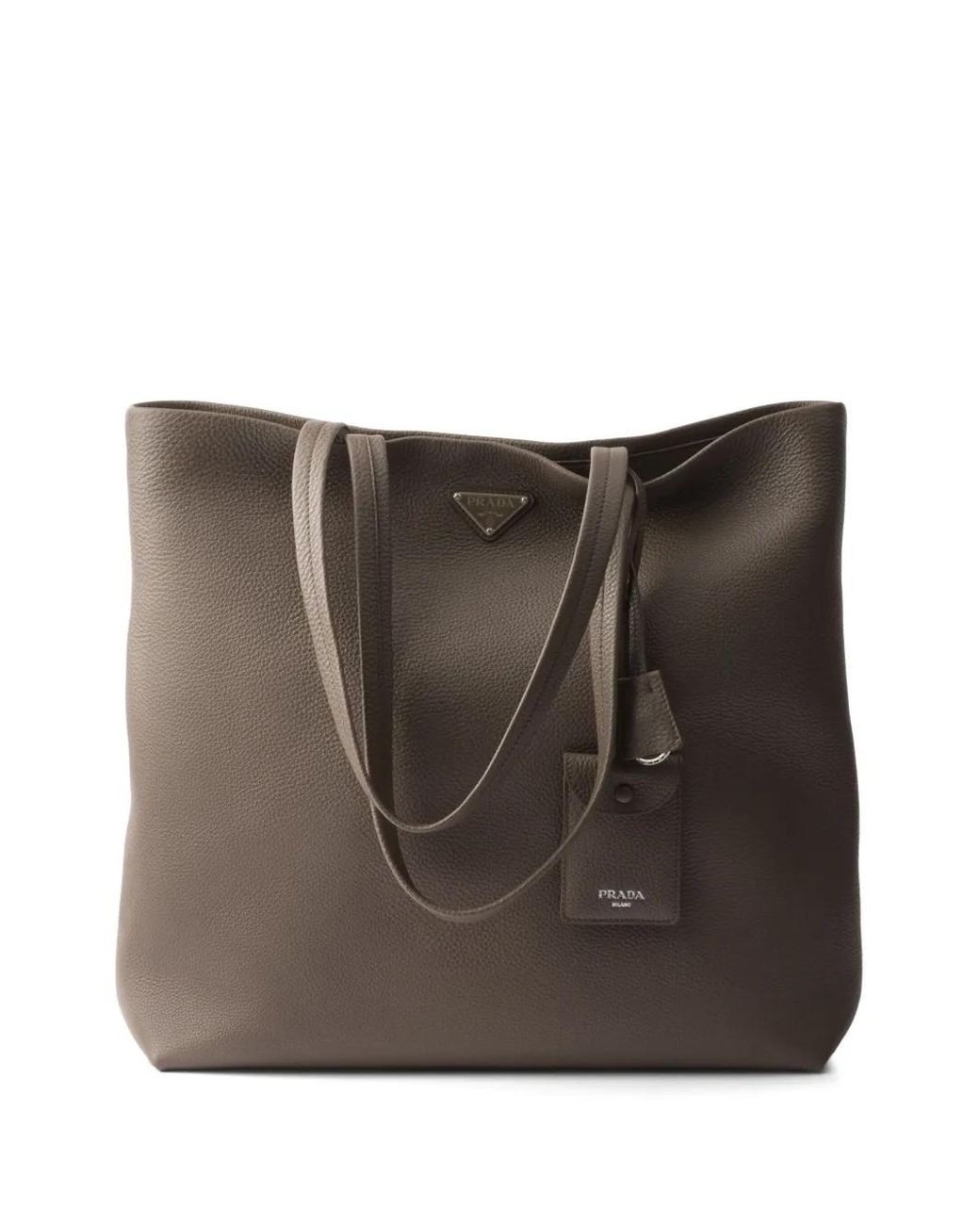 Prada Leather Tote Bag in Brown for Men | Lyst