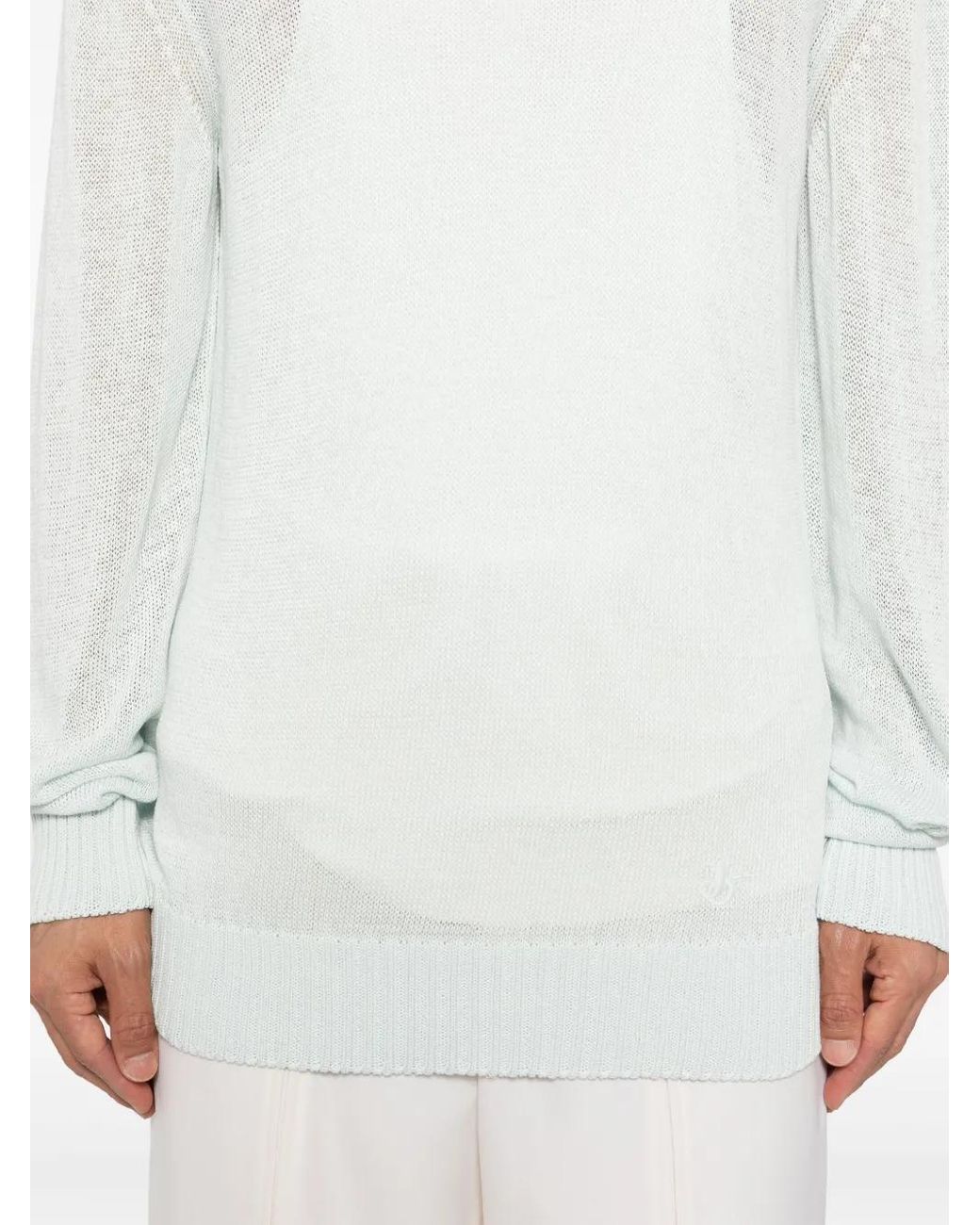 Jil Sander Langärmeliger Pullover in White für Herren