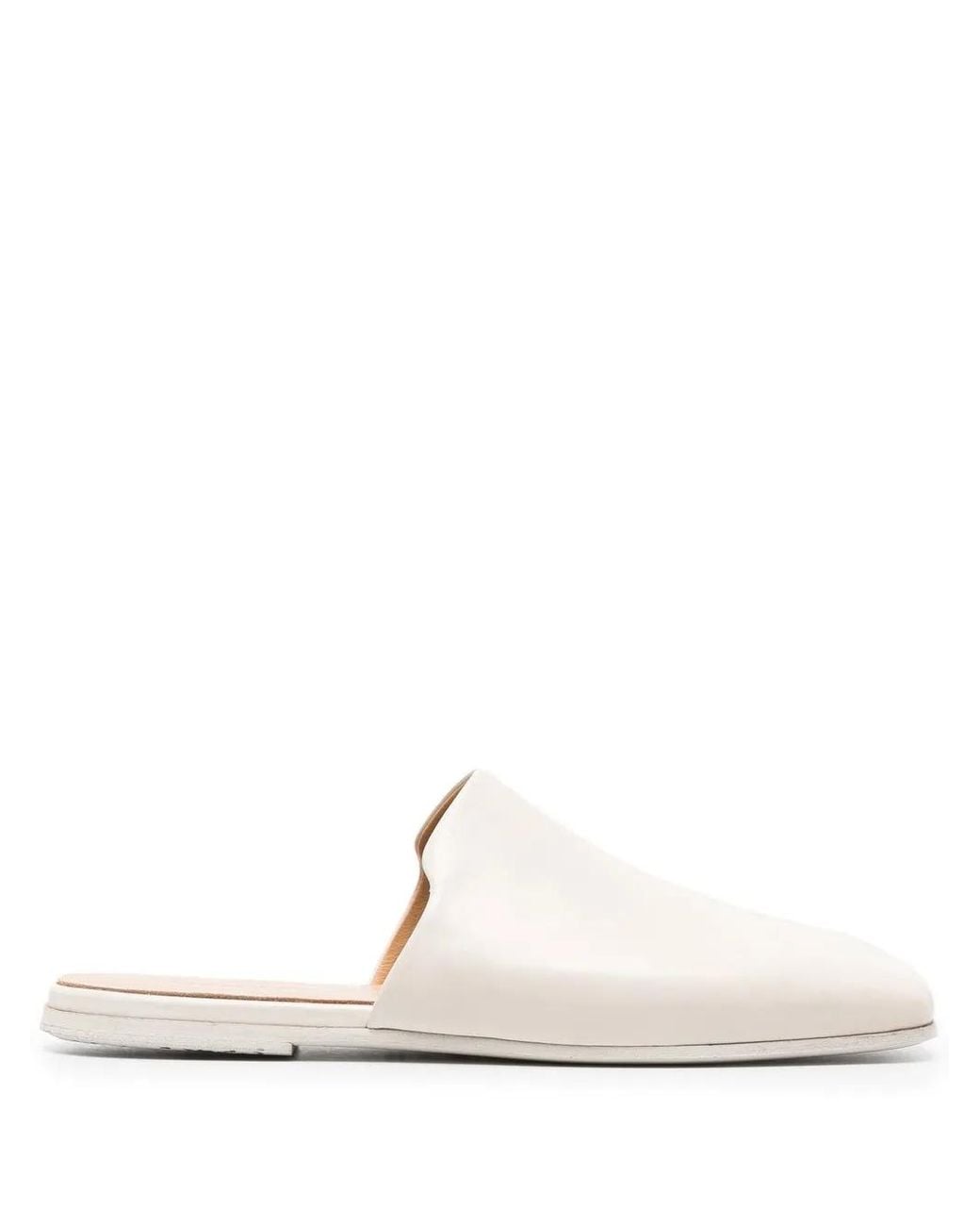Marsèll White Spatolona Leather Mules