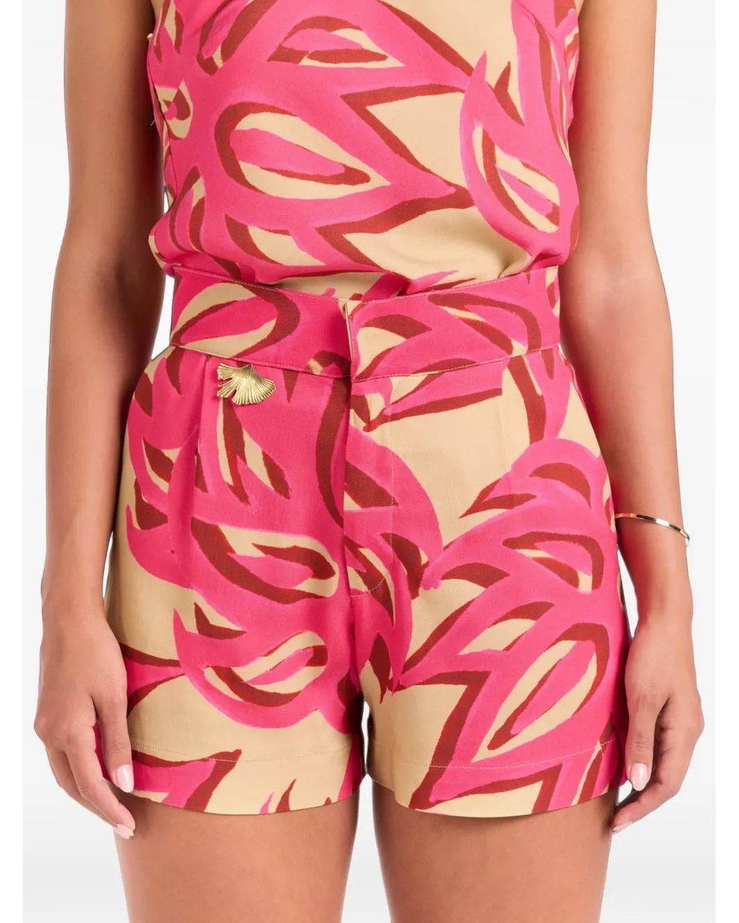 Themis Z Red Ismene Sabra Patterned Shorts