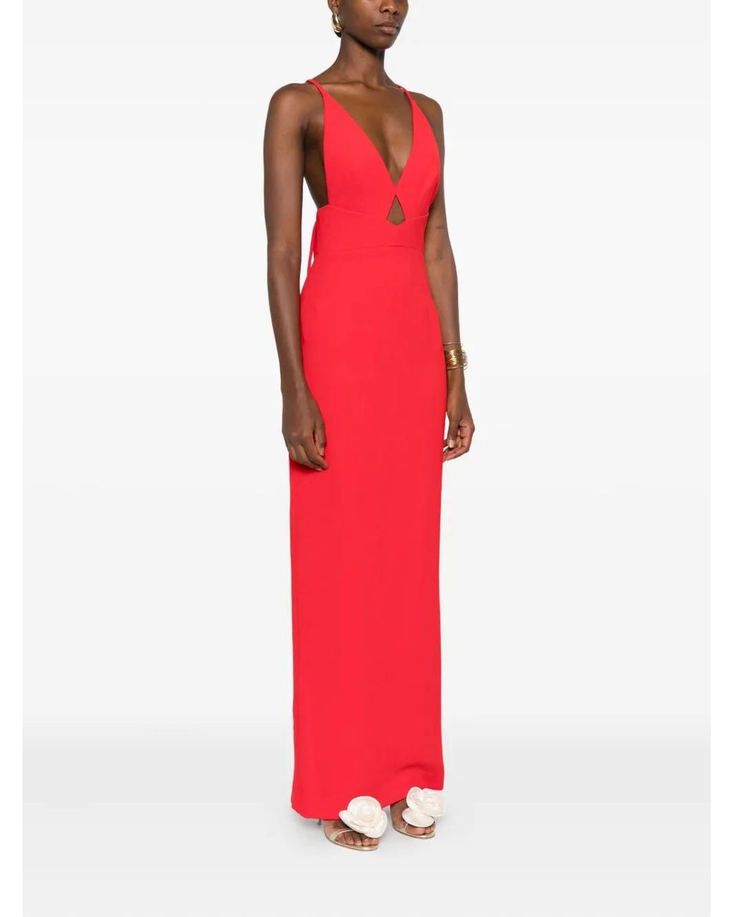 Solace London Red Milly Midi Dress