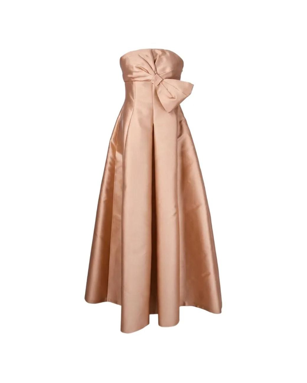 Alberta Ferretti Natural Bow-Detail Maxi Dress