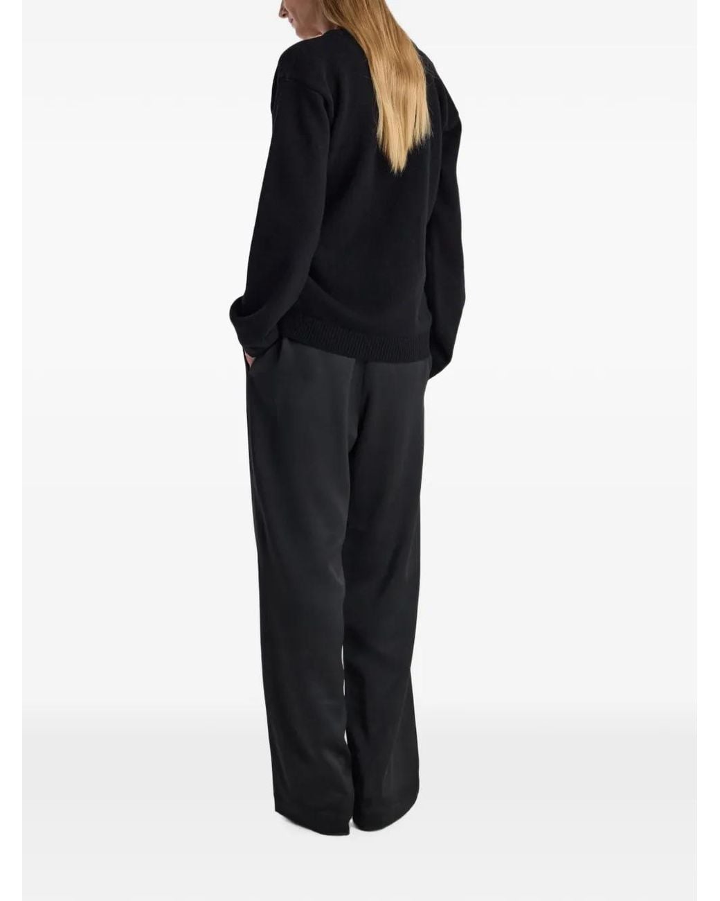 Rohe Black Pin-Fastening V-Neck Cardigan