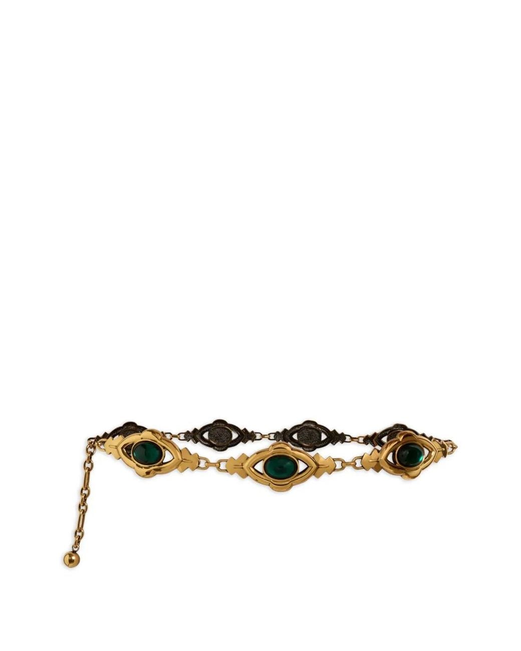 Etro White Metal Belt With Cabochon Stones