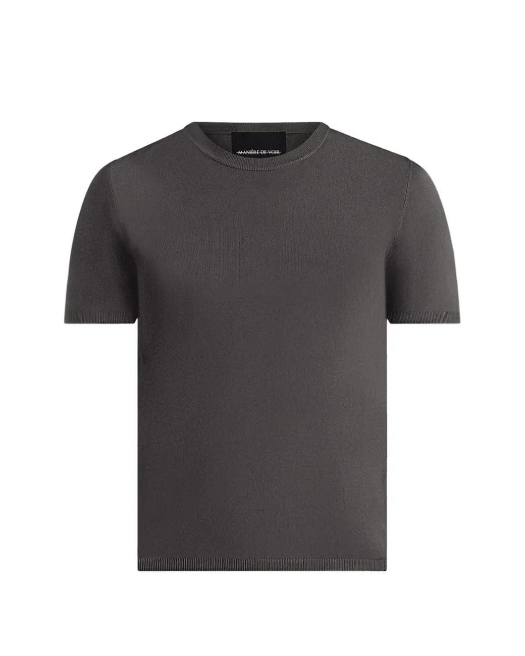 Manière De Voir Gray Ts010 Luxe Knitted T-Shirt for men