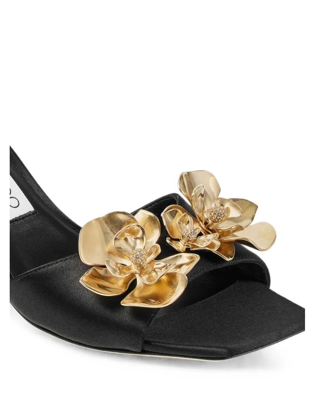 Jimmy Choo Black Sandales Skye 70 À Fleurs