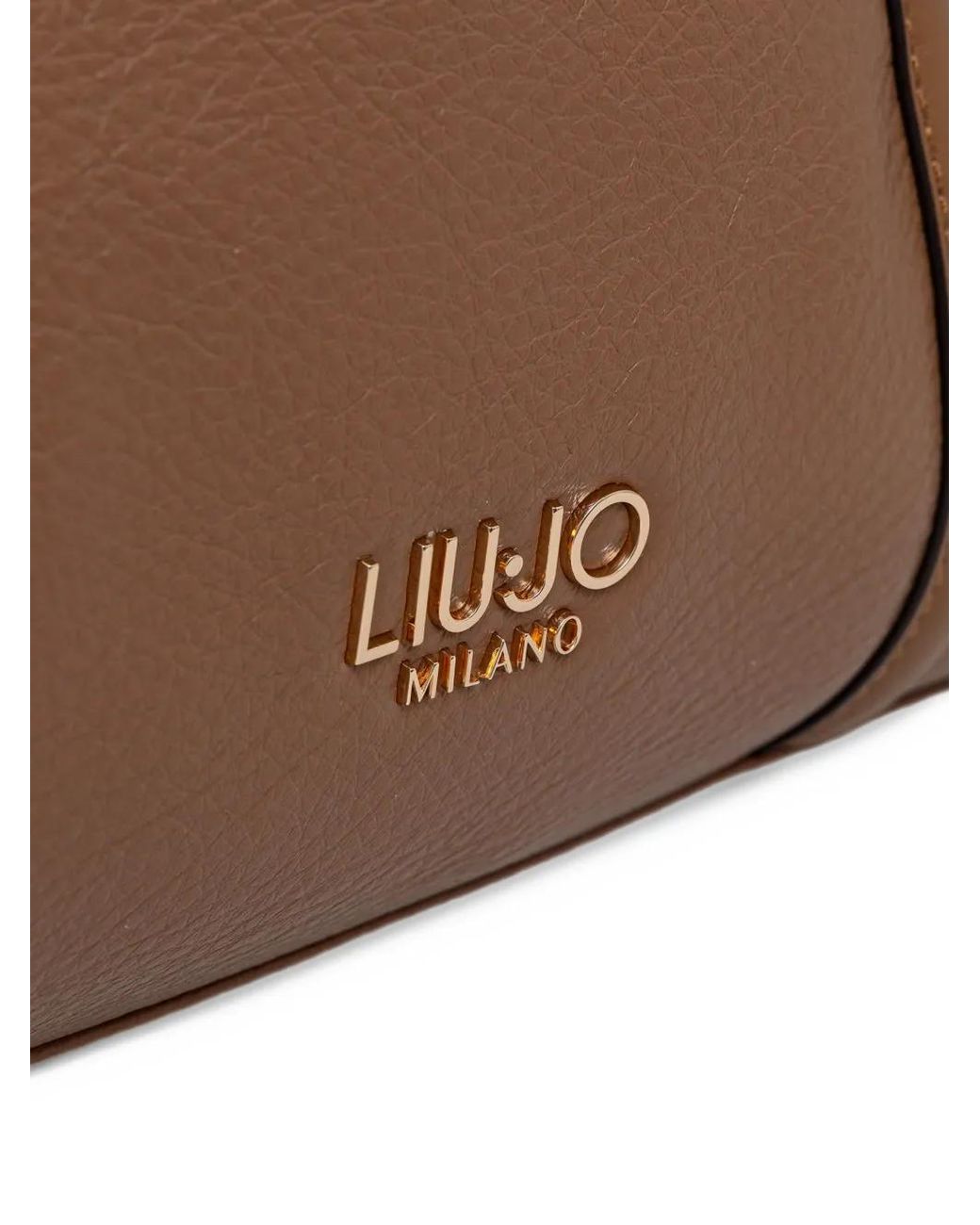 Liu Jo Brown Logo-Plaque Pebbled-Effect Tote Bag
