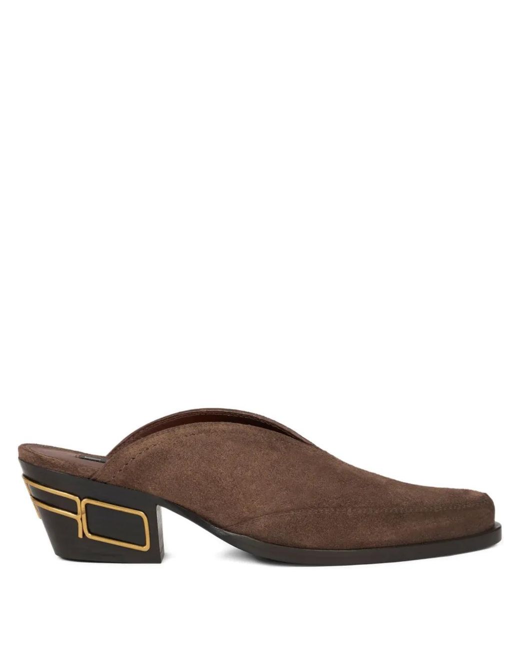 Etro Brown 45Mm Suede Mules With Texan-Heel