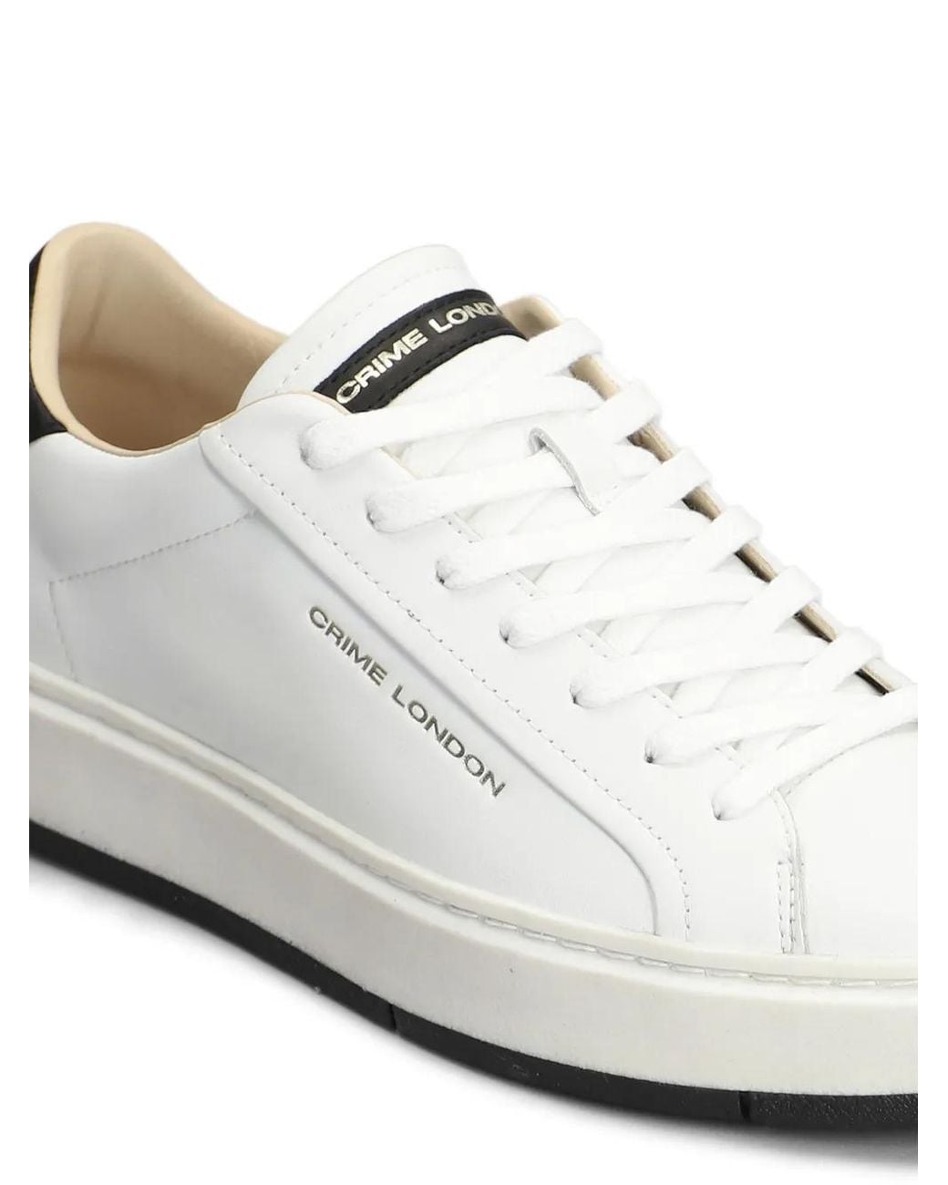 Crime London White Destiny Low-Top Sneakers for men