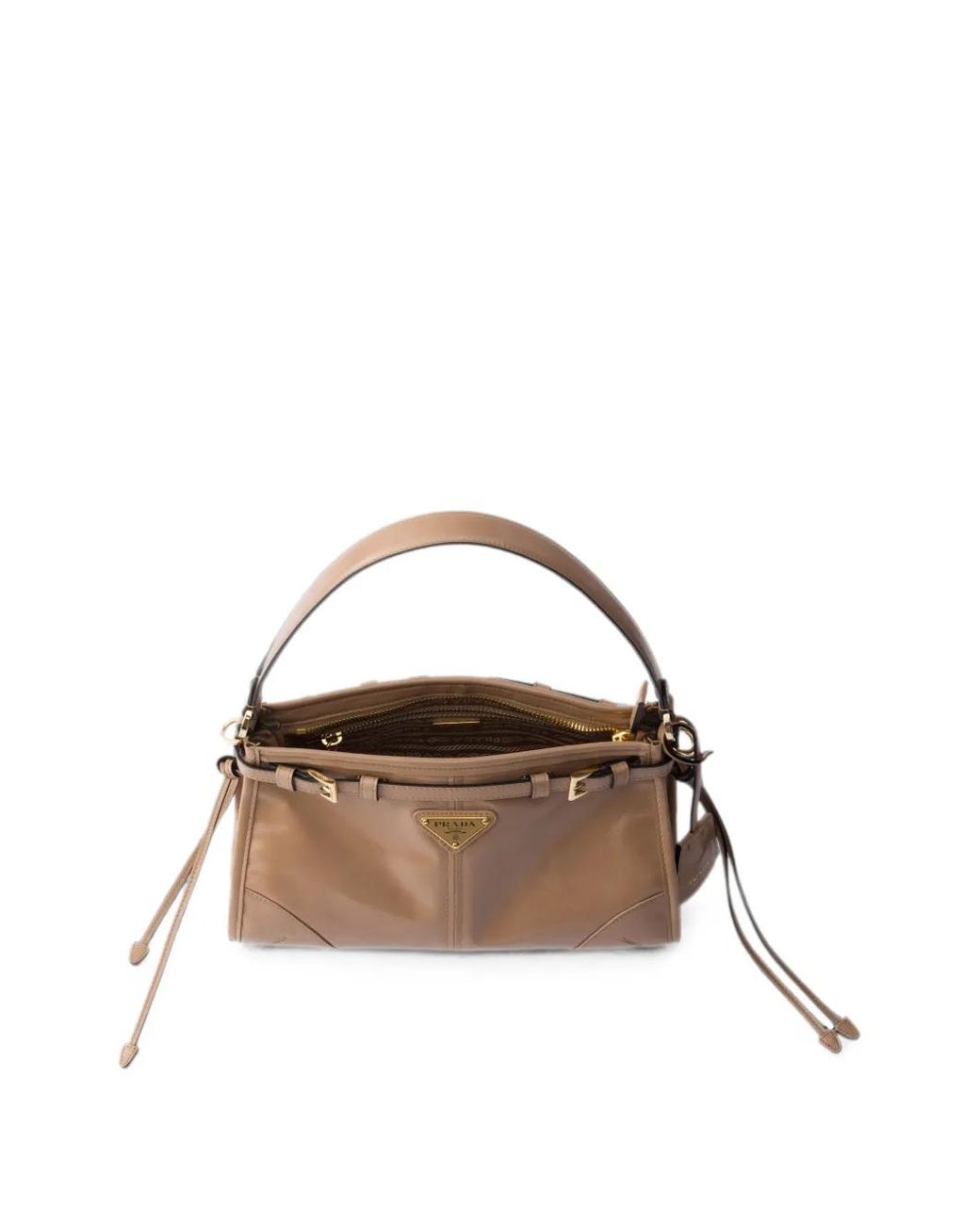 Prada Natural Bonnie Small Leather Handbag