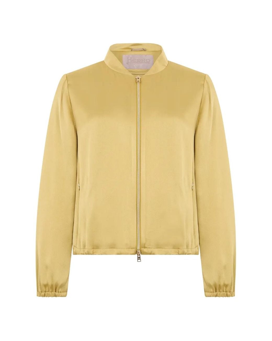 Herno Yellow Band-Collar Bomber Jacket