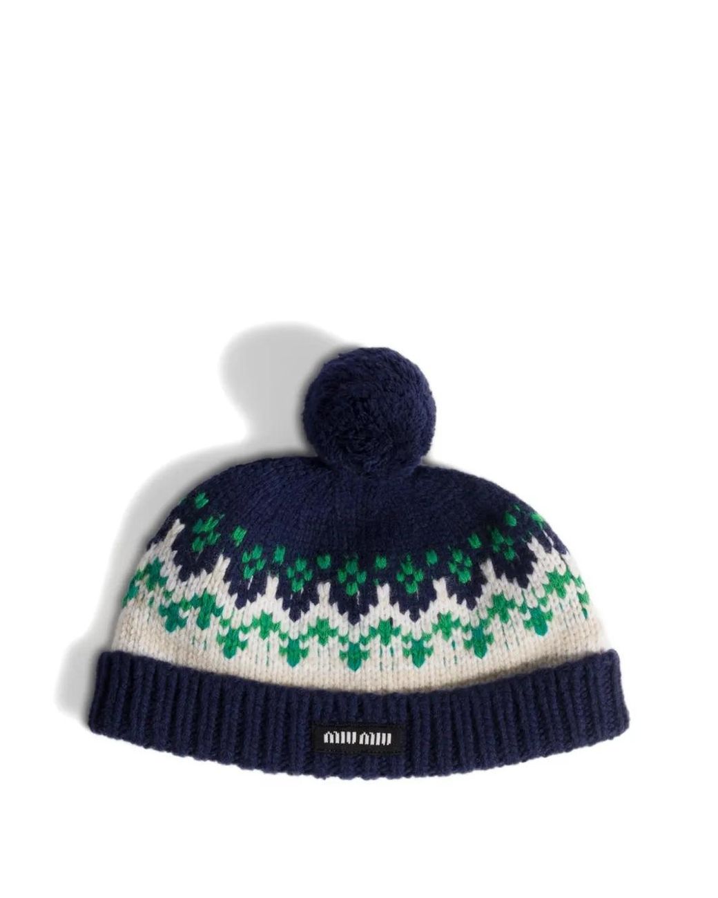 Miu Miu Blue Wool Beanie Hat