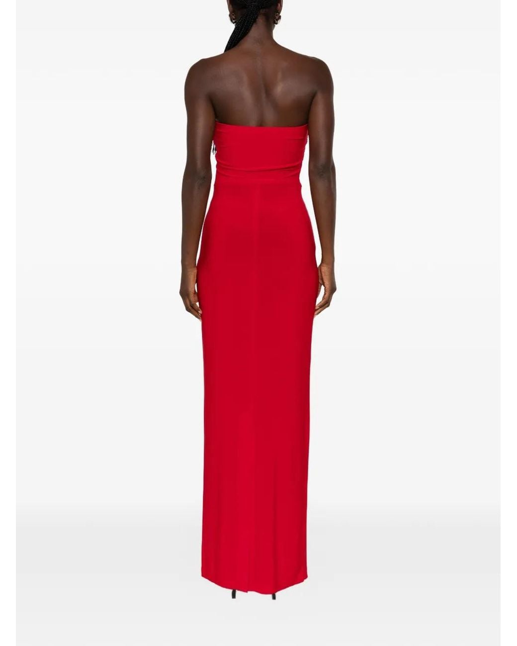 Norma Kamali Red Strapless Maxi Dress