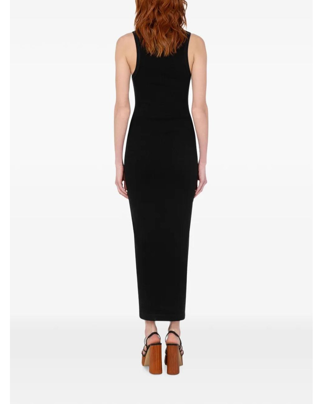 Love Moschino Black Embroidered Stretch Cotton Dress