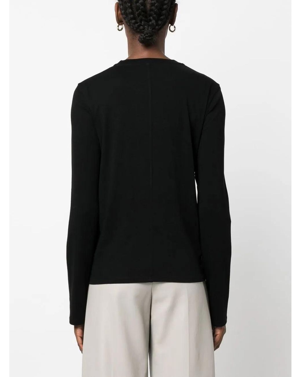 The Row Black Langarmshirt Mit Rundem Ausschnitt