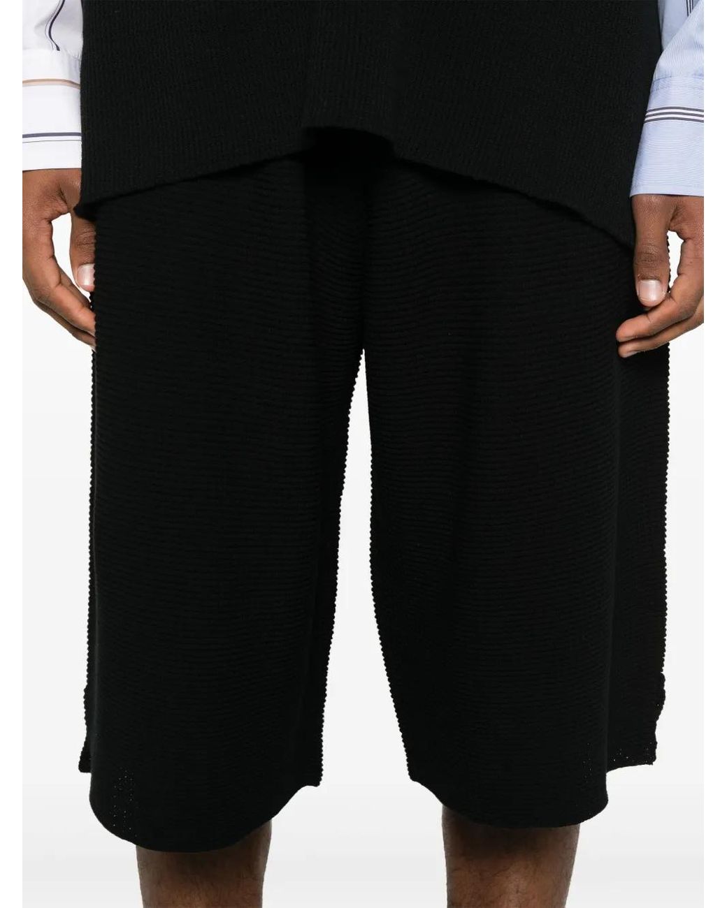 Homme Plissé Issey Miyake Black Cotton Shorts for men